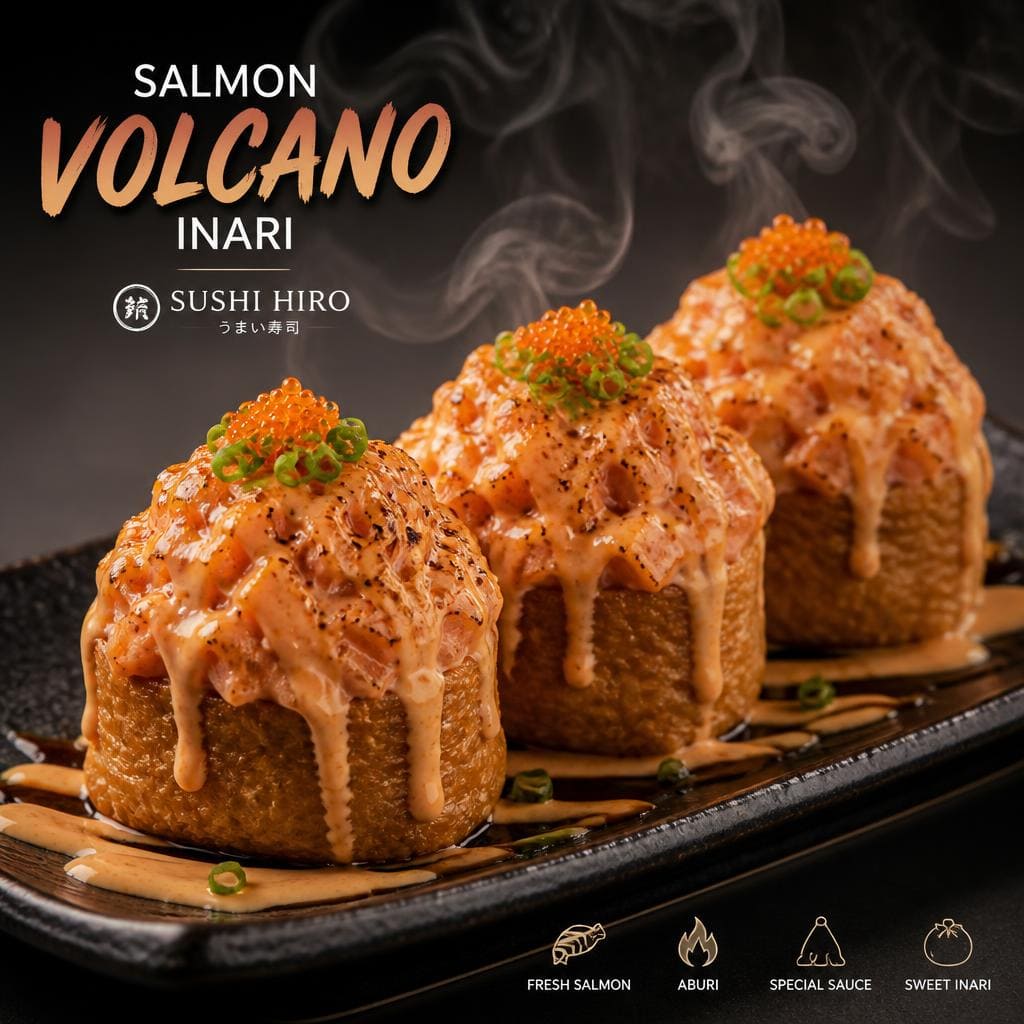 Salmon Volcano Inari Sushi Hiro menu inari salmon volcano